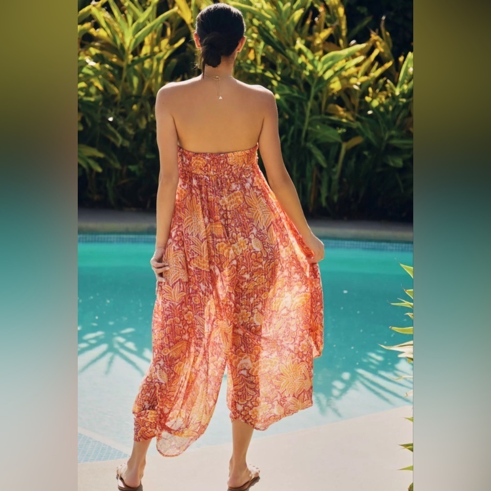 Anthropologie Palazzo Pants in small styled with orange lace jacket - Picture 6 of 6